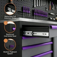 Gabinete de Herramientas de Acero Modular Integrado de Alta Resistencia, Adecuado para Soluciones de Almacenamiento, Banco de Trabajo Metálico Profesional para Taller Automotriz