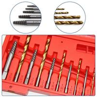 Ensemble de 11 extracteurs de vis et boulons industrielles pour vis cassées et rouillées, extracteur de goujons décapés avec alésoir et clé, outils à main