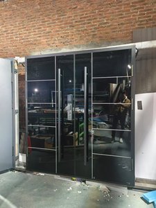 Novedad <span class=keywords><strong>Puertas</strong></span> de Entrada Personalizables de Losa de Aluminio Forjado para Exterior de Casa, Puerta Pivotante de Seguridad, Portón Principal Frontal - Product Image 3