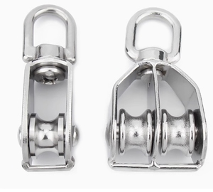 Polea giratoria tipo U de acero inoxidable 30/34, bloque de polea de Cable de servicio pesado, rueda de tono, rueda única, bloque de polea de cuerda pequeña giratoria - Product Image 1