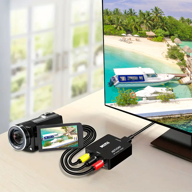 Wodexun HDMI2AV Mini HD RCA CVBS for to AV Adapter High-Definition Video Converter