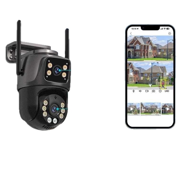 4K 8MP HD Wifi PTZ Camera Outdoor 4MP Dual Lens Dual Screen AI Auto Tracking IP Camera CCTV Audio Video P2P Icsee