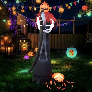 Inflables <span class=keywords><strong>de</strong></span> <span class=keywords><strong>Halloween</strong></span> <span class=keywords><strong>de</strong></span> 12 pies, decoraciones al aire libre, segador <span class=keywords><strong>de</strong></span> calabaza inflable gigante y araña para fiesta <span class=keywords><strong>de</strong></span> vacaciones - Product Image 6