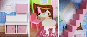WEIFU moda ecológica diy <span class=keywords><strong>niñas</strong></span> Rosa <span class=keywords><strong>casa</strong></span> <span class=keywords><strong>de</strong></span> <span class=keywords><strong>muñecas</strong></span> <span class=keywords><strong>de</strong></span> madera - Product Image 4