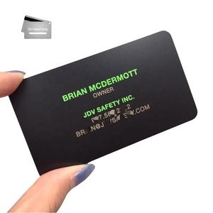 Độc quyền VIP Chất lượng cao 0.5mm dày Matte Đen PVD tráng thẻ kinh doanh biểu tượng tùy chỉnh in ấn kim loại - Product Image 3