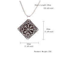 Vente en gros personnalisée Viking Nordic Rune Amulette Pendentif Vintage en acier inoxydable Collier pour hommes Bijoux