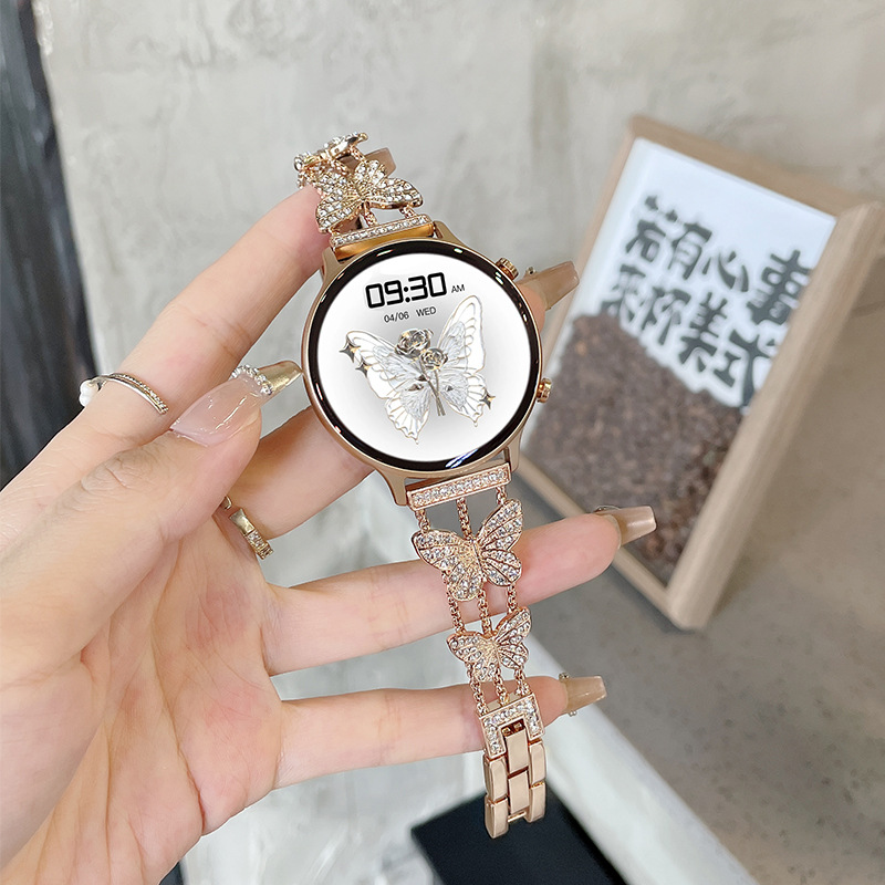 Mariposa con Diamante - Oro Rosa