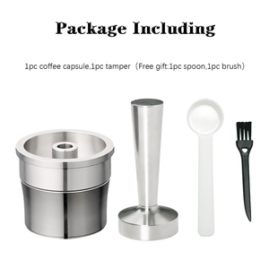 1Pod 1Tamper Set Capsule en acier inoxydable réutilisable avec Tamper Fit For <span class=keywords><strong>ILLY</strong></span> Coffee Maker Refillable Coffee Filter Kit - Product Image 3