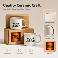 Tasse à café en céramique personnalisée en gros avec logo imprimé pour cadeau publicitaire