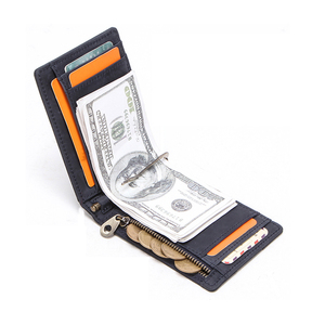 Custom Money Clip <strong>Wallet</strong> Slim <strong>Zip</strong> Coin Pocket Front Id Pocket Bifold Rfid <strong>Mens</strong> <strong>Wallet</strong> - Product Image 1