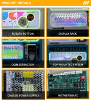 Distributeur automatique de capsules colorées pour enfants, machine Gacha, jouets à œufs surprise, jeu d'arcade à monnayeur, lecteur de cartes, pousse-pièces