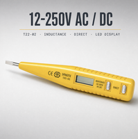 Stylo testeur de tension numérique T22-02 12-250V AC/DC, détecteur de point de rupture sans contact par induction, stylo testeur de tension LED