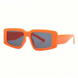 Lunettes de soleil carrées vintage orange tendance 2022 avec logo personnalisé, lunettes de soleil polygonales œil de chat pour femmes - Product Image 3