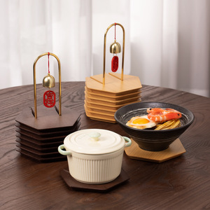 Posavasos creativo aislante del calor, tapete antideslizante para comedor, tapete para ollas de cocina, tapete de bambú, tapete para hervidor, soporte para ollas - Product Image 5