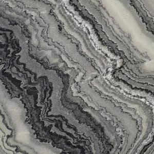 Cipriano - Losa Grande de Cuarcita Natural con Vetas en Espiral en Negro, Gris y Blanco para Pared Decorativa o Encimera de Baño - Product Image 1