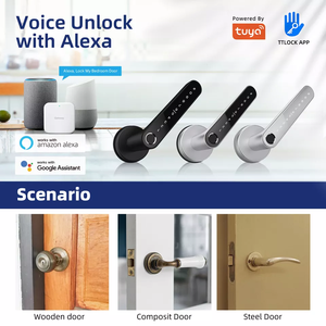 Serrure intelligente Liliwise avec poignée, empreinte digitale, code PIN, serrure de porte BLE WIFI avec clés mécaniques pour condo, Airbnb, appartement - Product Image 4
