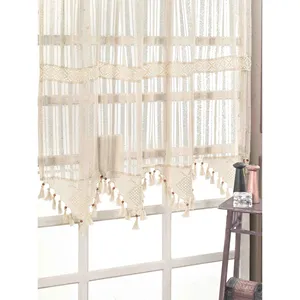Authentic Striped Lace Bordered <b>Tulle</b> <b>Curtains</b> & Valances Multi-Size Multi-Color Premium - Product Image 1