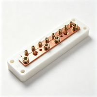Barre omnibus neutre N Line en cuivre étamé 5 trous 100A 3x15mm Borniers industriels à base isolée
