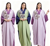 Nouvelle Robe Longue d'Été Grande Taille pour Femme - Respirante, Coupe Ample, Color-block, Broderie, Col en V, Longueur Mi-Mollet