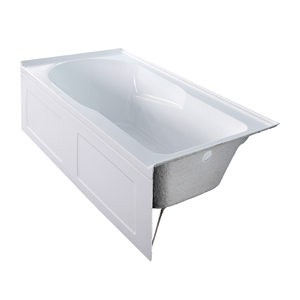 Baignoire d'intérieur personnalisée en acrylique avec jupe en alcôve en résine pour adultes avec accoudoir - Product Image 1