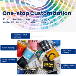 Custom 16oz Black Double Wall Craft Paper <span class=keywords><strong>Coffee</strong></span> Cup com tampa Hot Stamping Embossing Gold Foil Print para <span class=keywords><strong>Coffee</strong></span> - Product Image 6