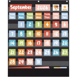 Calendario de bolsillo para el aula 283939x243939 de nailon, de varias piezas, para gestión del tiempo, regreso a clases - Product Image 1