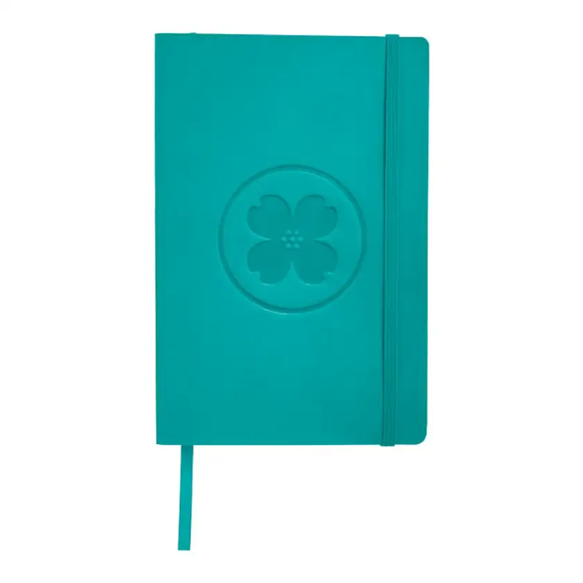 Custom Size Flexible Turquoise Cover Soft Bound Notebooks with Debossed Logo