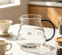 Verseuse à café en acier inoxydable, pot à café nuageux, pot de partage, en verre borosilicate épais résistant à la chaleur, grande capacité, avec échelle graduée, directement de l'usine