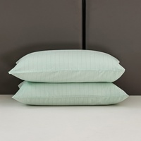 Taie d'oreiller rectangulaire en coton 95% et fibre d'argent pure à 5%, tricotée, antistatique, écologique, avec cordon de mise à la terre brodé pour la maison