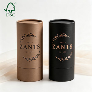 Tube d'emballage cylindrique en papier de qualité alimentaire à ouverture par le bas pour le stockage de serviettes, fruits secs, tisanes et feuilles de thé en vrac - Product Image 1