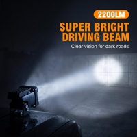 Luz de Trabajo LED de 25W y 2 Pulgadas, 9-30V, Haz de Luz Concentrado y Difuso, 2200LM, IP67, 50000H, Apta para Jeep, Camioneta, SUV, ATV, UTV, Todoterreno, Barco