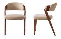Nouveau Design chaise de Restaurant en bois massif avec coussin en cuir PU