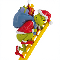 Ornement de Noël en résine classique du Grinch sur échelle, inspiré du film de Noël de Dr. Seuss, cadeau de Noël