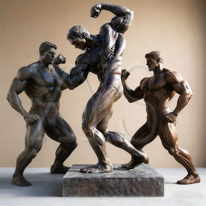 Sculpture en bronze coulé sur mesure, style musculation réaliste, <span class=keywords><strong>statue</strong></span> d'athlète masculin musclé pour salle de sport - Product Image 1