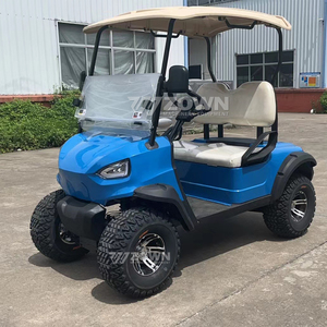 Carrito de Golf Eléctrico Todoterreno de 2 Plazas Azul, Vehículo Personal Elevado para Turismo - Product Image 1