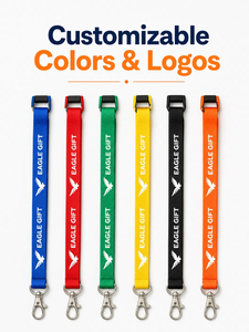 Wholesale Card Holder <b>Lanyard</b> with Thumb Hook Clip Neck Strap <b>Polyester</b> Material Available for Silkscreen Logo - Product Image 1