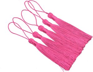Cortina de flecos de poliéster 100% de entrega rápida, borlas de seda, llaveros y accesorios para prendas y uso decorativo - Product Image 5