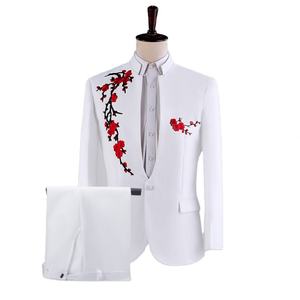 ชุดสูทผู้ชายสไตล์จีน ดีไซน์ล่าสุด เสื้อโค้ท กางเกง ปักลาย คอจีน ชุดจีนโบราณ - Product Image 3
