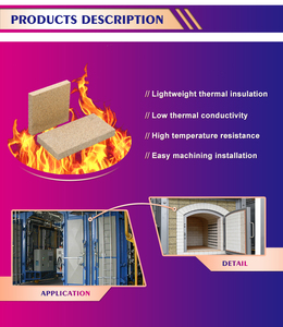 Panneau isolant ignifuge en <span class=keywords><strong>vermiculite</strong></span> 12 mm 20 mm, dalle réfractaire légère 1200°C pour doublure de porte de four - Product Image 4