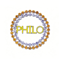 Broche Circular Hueco con Letras y Perlas Blancas y Diamantes de Imitación Azules de Zeta Phi Beta, Joyería para Atuendos Formales de Mujeres de la Hermandad Griega