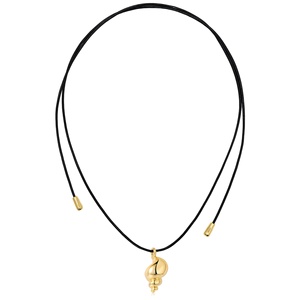 2024 Neuer Trendiger Schwarzer Langer Seil-Konchen-Anhänger Halskette Ohrringe 18K Gold/Platin Beschichtet Unisex Schmuck Großhandel Individualisierbar - Product Image 1