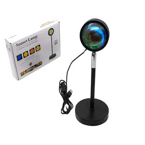 Amazon Hot Sale Kostenlose Probe LED Sonnen untergang Lampe 16 Farben RGB APP Mit Fernbedienung UFO Regenbogen Nachtlicht LED Sonnen untergang Licht