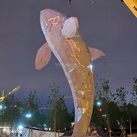 Sculpture d'Orca Géante Vincentaa, Statue de Baleine Tueuse Noire et Blanche, Art Public Extérieur pour Parc et Aménagement Paysager