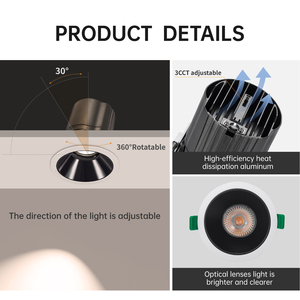 Nouvelle tendance ETL CE RCM Listed LED Downlight encastré 8W 15W 25W Plafonnier en aluminium carré CRI90 Villa haut de gamme Hôtel - Product Image 3