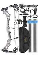 Ensemble d'arc à poulies de chasse Junxing M129, poids de tirage réglable 30-70lbs, 80% de let-off, kit de tir à l'arc pour la chasse et le tir sur cible