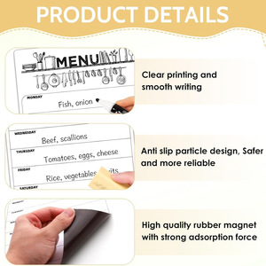 Wholesale Soft Double Sided Dry Erase Magnetic Refrigerator Blackboard Weekly Monthly Planner Calendar Magnet Whiteboard - Product Image 5