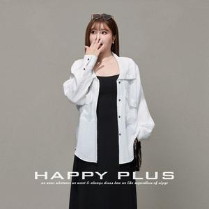 Veste décontractée ample pour femme Happy Plus, col en faux lin blanc, grande taille, en fibre de viscose tissée, couleur unie avec poches - Product Image 5