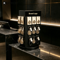 Présentoir de Comptoir Rotatif à 3 Faces en Métal avec Revêtement Poudré, Unité d'Affichage de Boutique de Bureau Personnalisable