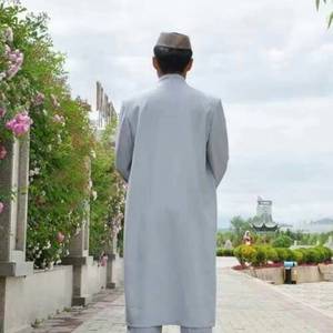 Abaya Sencilla de Color Sólido, Maxi, de Lino y Algodón, Ropa Tradicional para Hombre, Prenda Étnica de Manga Larga para Oración - Product Image 1