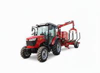 Tracteur à roues ATK 75HP 4WD avec moteur QUANCHAI COC E-Mark homologué pour la route en France, fermes équestres (multifonctionnel)